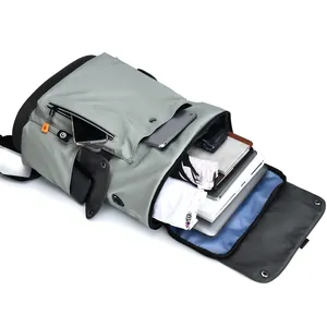 Spacious green flap-top travel backpack with laptop compartment and outdoor storage
