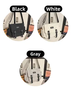 Comparaison détaillée des sacs bandoulière en toile en options noir, blanc et gris