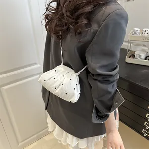 Sac bandoulière blanc à pois et fleurs style nuage pour femme mode été décontracté