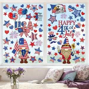 Détails de stickers de fenêtre pour le Jour de l'Indépendance avec gnomes patriotiques