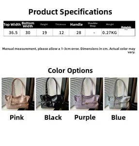 Detailed size specifications and weight info for the large PU leather hobo bag