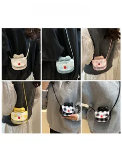 Vues multiples de sacs bandoulière avec nœud mignon et imprimé chiot en plusieurs couleurs