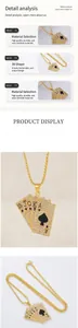 Macro detail of gold-plated ace of spades poker pendant with pavé sparkling crystals