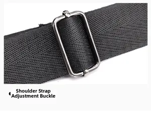 Detailansicht des robusten Nylon-Schultergurts mit einer polierten Metallschnalle