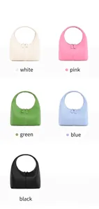 Borse a mano colorate stile dumpling in cinque tonalità con doppia zip superiore