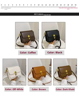 Detailed comparison of crossbody bags in Coffee, Black, Off-white, Brown and Dark Khaki