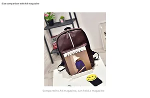 Dark brown leather backpack showing capacity compared to an A4 magazine for daily travel