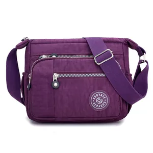 Women Multi-Pocket Nylon Crossbody Bag Lightweight Waterproof Shoulder Messenger Bag Casual Travel Satchel Purse