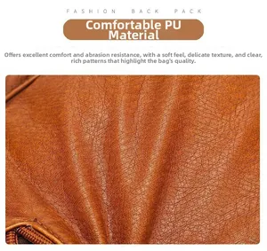 Detail of brown PU leather texture and smooth zipper on this stylish shoulder bag