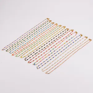 Collier Chaîne à Lèvres en Acier Inoxydable 304 Avec Émail Coloré Choker Délicat Pour Femmes Hommes Bijoux Minimalistes