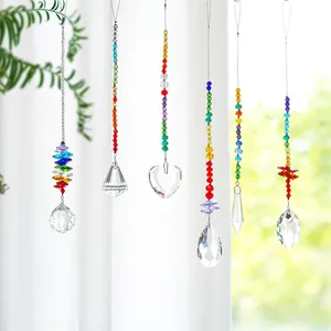 Kristallen Suncatcher Windgong Hangende Decoratie Geometrische Prisma Hanger Regenboogmaker Voor Venster Tuin Buiten Balkon Huisdecoratie