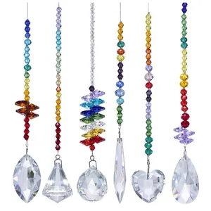 Set van 6 regenboog kristallen zonnevangers met diverse prisma's voor huis en tuin