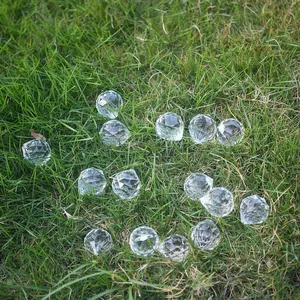 Prismes en cristal de 20mm pour attrape-soleil dispersés sur de l'herbe verte
