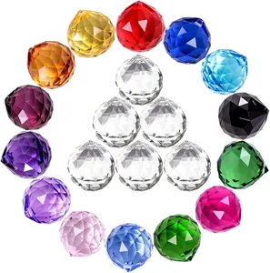 Prismes sphériques en cristal K9 coloré de 20mm pour attrape-soleil DIY