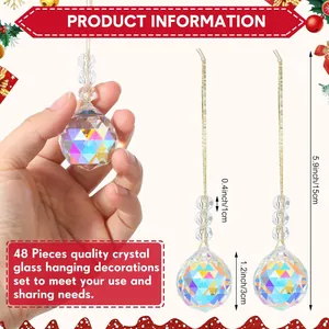 Detailed size chart for crystal glass teardrop prism pendant with 15cm total length