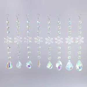 Acchiappasole in Cristallo Natale Fiocco di Neve Ornamento Sospeso AB Iridescente Prisma Finestra Giardino Casa Decorazione Regalo