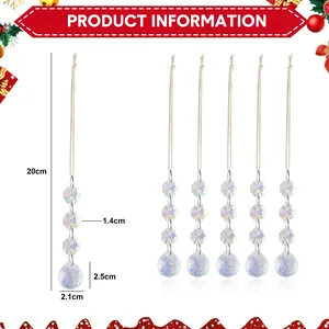 Set of 6 20mm teardrop crystal prisms with octagonal beads for chandelier and party decor