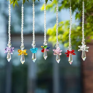 Crystal Angel Suncatcher Pendant K9 Crystal Prism Hanging Ornament Rainbow Maker For Home Garden Window Car Decor Accessory
