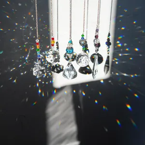 5-teiliges Kristall-Suncatcher-Set mit bunten Perlen und Prismen für die Fensterdeko