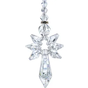Sparkling angel crystal pendant suncatcher for car decor and garden window hanging