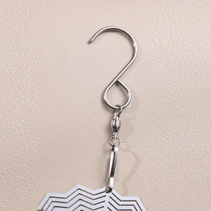 3D stainless steel wind spinner with S-hook and swivel for outdoor garden decoration