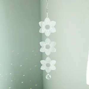 3D Stainless Steel Rotating Wind Spinner Mandala Christmas Tree Evil Eye Garden Hanging Decor With Crystal Ball Pendant