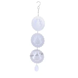 3D stainless steel kinetic spinner with Christmas tree motifs and crystal pendant