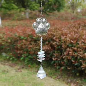 Attrape-soleil commémoratif pour animaux avec prisme en cristal et pendentif gravé