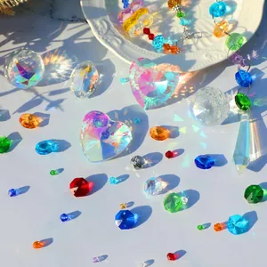 460pcs DIY suncatcher kit featuring K9 crystal prisms with colorful rainbow light refraction