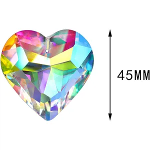 45mm heart-shaped crystal suncatcher prism with AB coating for rainbow making