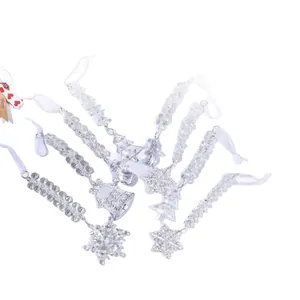 Lot de décorations de Noël en acrylique transparent avec flocon de neige et cloche