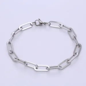 Herren Edelstahl Büroklammer-Kette Armband Minimalistisch Galvanisiert Geometrische Gliederkette Gold Silber Handschmuck