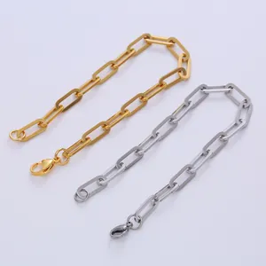 Minimalistische 7mm Edelstahl Büroklammer-Armbänder in Gold- und Silber-Finish
