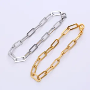 7mm goldene und silberne Edelstahl-Kettenarmbänder mit Hummerverschluss-Verschluss