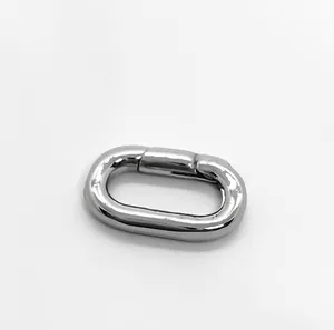 Mousqueton ovale en acier inoxydable poli pour accessoires de quincaillerie de sacs