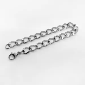 Classic 8.5mm silver stainless steel Cuban link bracelet with secure lobster clasp