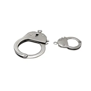 Polished silver stainless steel handcuff-style charms for DIY necklace and bracelet jewelry