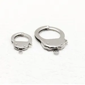 Polished stainless steel handcuff charms in two sizes for DIY necklace and bracelet making