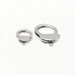 Stainless Steel Handcuff Shape Pendant For DIY Necklace Bracelet Making Punk Hip Hop Jewelry Accessory Polished Steel Color DIY Component For Unisex