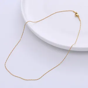 Collier minimaliste de 1mm en acier inoxydable doré avec fermoir mousqueton
