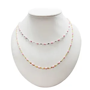Edelstahl Lippenform Emaille Halskette Gold Silber Galvanisiert Tropföl Kette Schmuck Für Damen Mode Accessoires