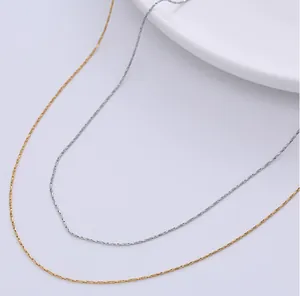 Chaînes fines minimalistes 1mm en acier inoxydable doré et argenté pour femmes
