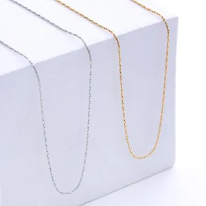Chaînes de clavicule minimalistes en acier inoxydable 1mm, finitions or et argent
