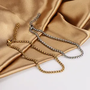 Bracelets de cheville minimalistes en acier inoxydable doré 18k et argenté pour plage