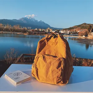 Zaino in Tela Lavata per Donna Minimalista Giapponese Retrò Grande Capacità Borsa da Scuola Viaggio All'aperto Daypack Casual