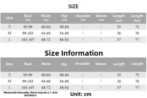Tableau des tailles détaillé pour ensemble chemise et jupe avec buste et taille en cm