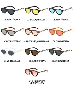 Collection of ten stylish cat-eye rivet sunglasses in diverse frame and lens colors