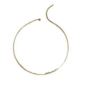 Elegant gold plated sparkling satellite chain necklace with lobster clasp for women