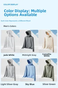 Color display of lightweight UPF50+ outdoor sun protection hoodies for men