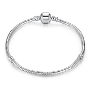 Makroansicht der Schlangenkette aus Silber mit Fassverschluss und Gewinde-Trennelementen
